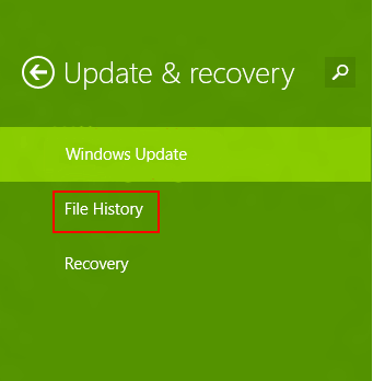 Windows 8.1 Update & Recovery, File History